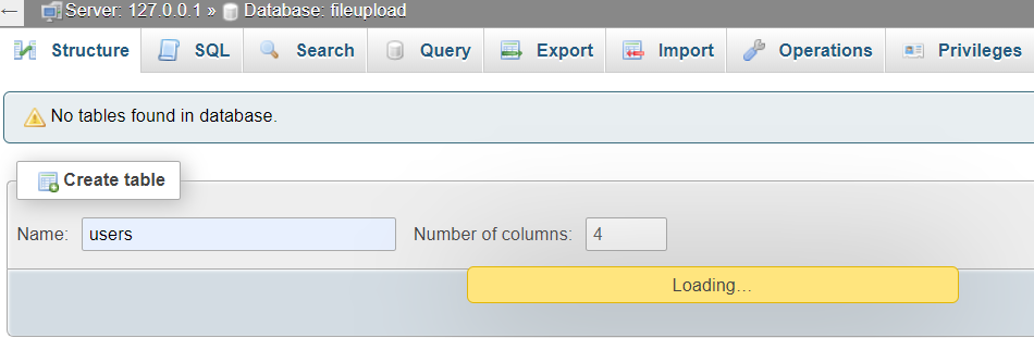 Table name with 4 columns