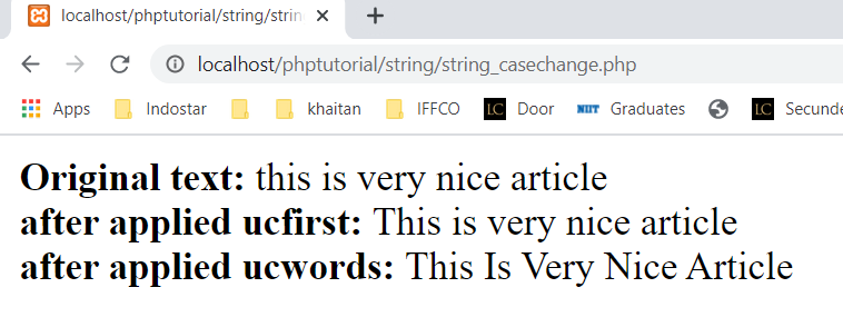 ucfirst and ucwords function in php