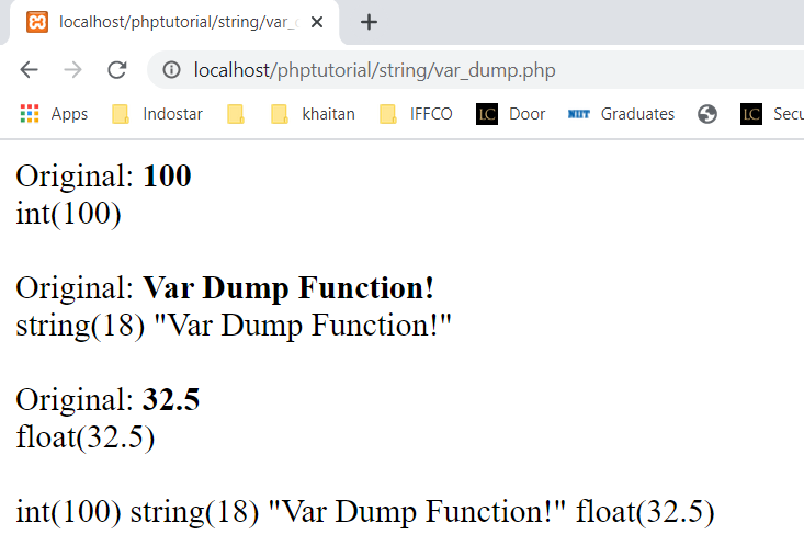 var_dump function