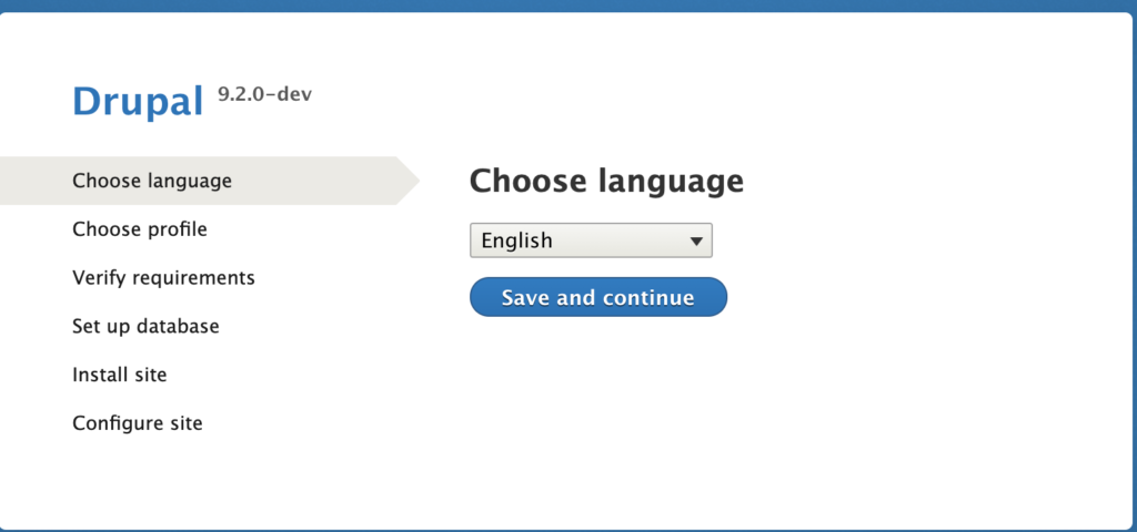 Choose language: English is default