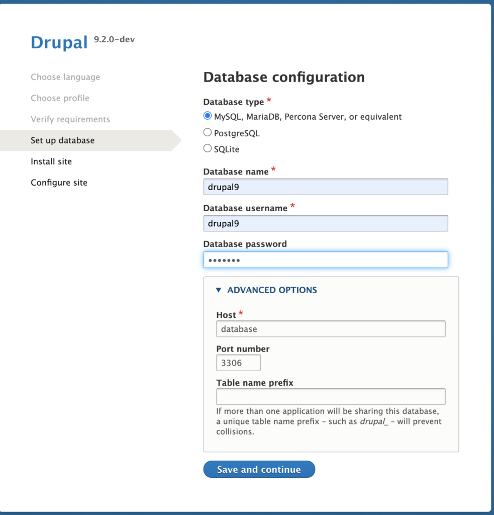 Set up database