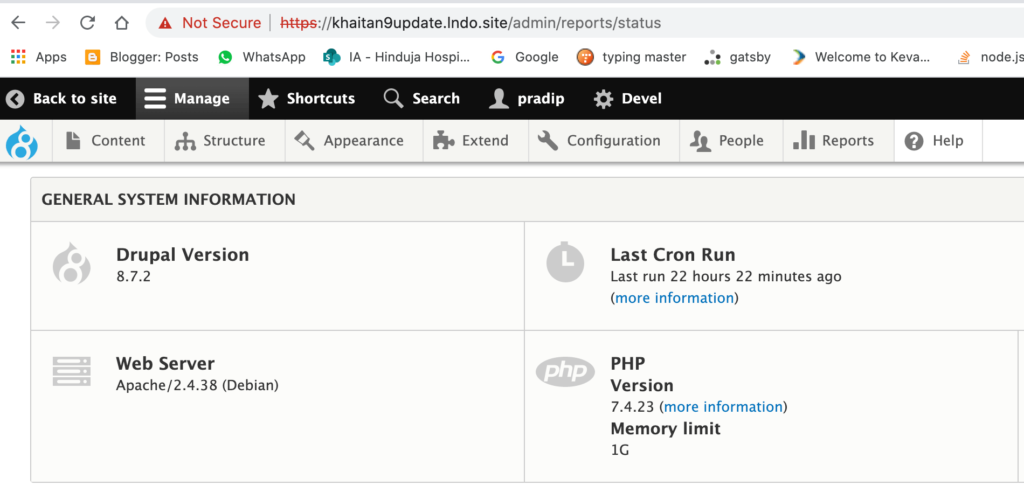 drupal core version is 8.7.2