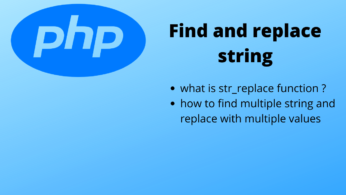 PHP string functions programs | str_replace functions in php | how to find and replace string in php